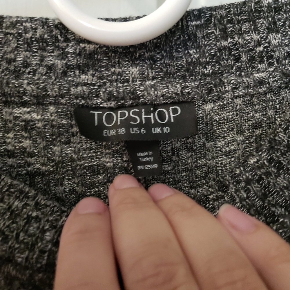 Topshop Grey Heather Mock Neck Dress - Picture 7 of 7
